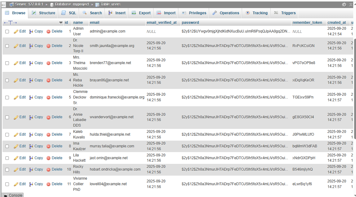 Laravel database seeder faker example